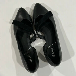 Sava-‎ Anthropologie, black flat, pointed toe, 39